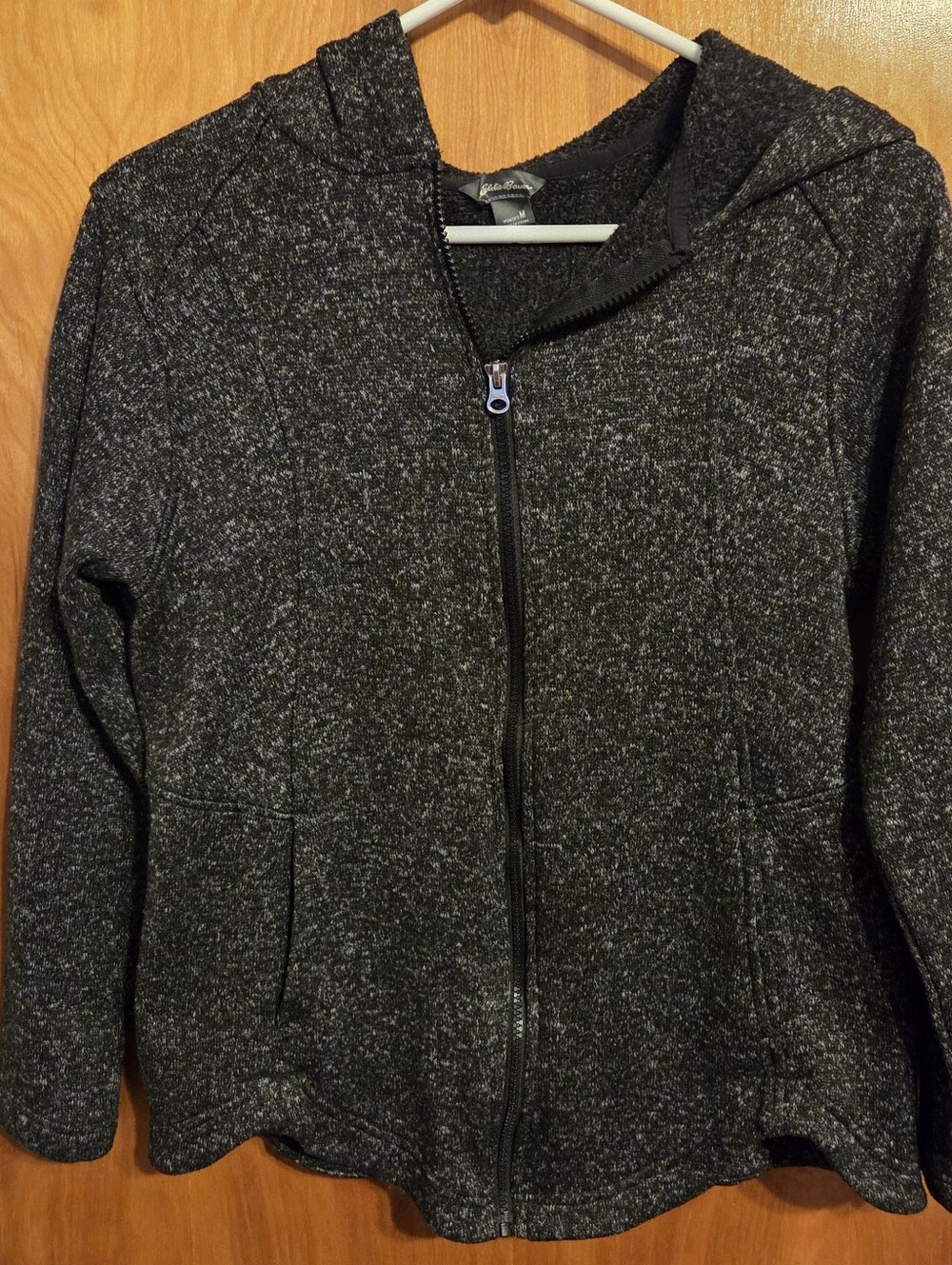 Eddie Bauer Sweatshirt Gray Full Zip Logo Hoodie Jacket Outdoors Size M
